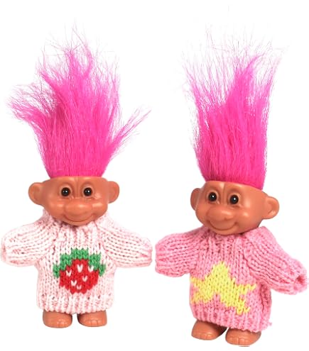 Amazon.com: Russ Lucky Pink Haired Small Troll Doll 2 Inches Tall